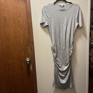 Venus gray t-shirt dress ruched size medium casual trendy athleisure